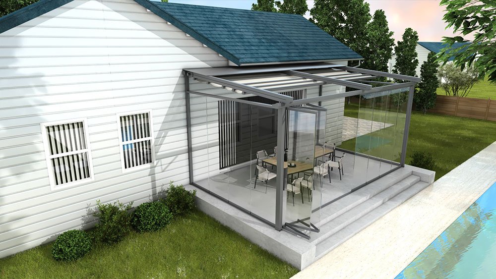 LT-01 Infinity Fold Single Glass Glazed Wall